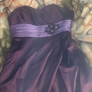Elegant Purple Strapless Dress